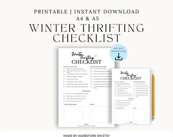 Lista di controllo per il risparmio invernale per rivenditori di abbigliamento / eBay, Vinted, venditori Depop / PDF A4 + A5