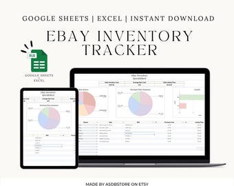 eBay Inventory Tracker: foglio di calcolo per rivenditori per Google Sheets + Excel (download digitale XLSX)