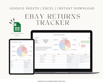 eBay Returns Tracker: Google Sheets & Excel Refund Log (Digital Download)