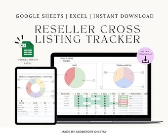 Cross Listing Tracker Spreadsheet: Reseller Inventory Tool (Google Sheets & Excel Template)