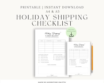 Holiday Shipping Checklist | Printable Courier Cut-Off Reminder Sheet | Reseller Christmas Posting Planner (A4 + A5)
