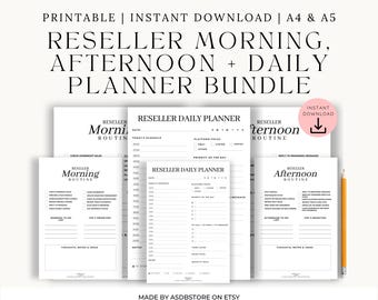 Pacchetto produttività per rivenditori: agenda giornaliera e checklist (PDF A4/A5)