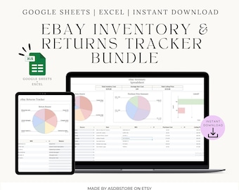 Pacchetto di monitoraggio dei venditori eBay / Fogli di calcolo per la gestione di inventario e rimborsi / Fogli Google + Strumenti Excel per rivenditori / Download digitale