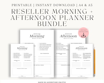 Liste di controllo per la routine mattutina e pomeridiana dei rivenditori: agenda giornaliera stampabile (download digitale A4 + A5)