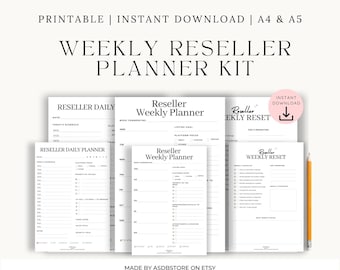 Weekly Seller Planner Kit | Daily & Reset Printable Bundle (PDF Download A4/A5)