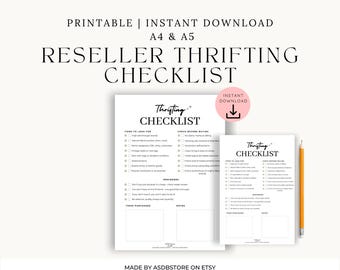 Thrift Store Sourcing Checklist: Reseller Guide for eBay & Vinted (Digital PDF Download