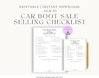 Lista di controllo per il bagagliaio dell'auto / Suggerimenti per i rivenditori, Tracker dei guadagni (PDF A4/A5)