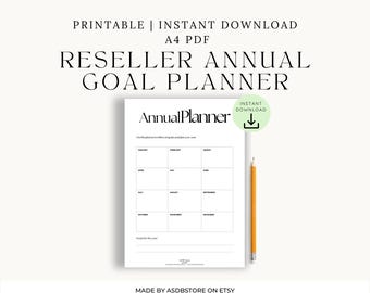 Annual Planner for Resellers | Yearly Goal Planning Printable | A4 PDF