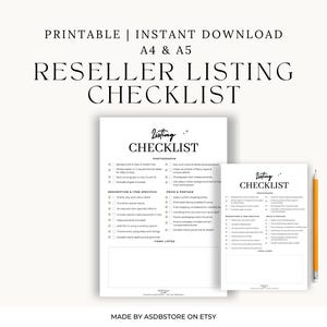 Reseller Listing Checklist: eBay, Vinted, Depop, Etsy Guide (A4/A5 Digital Download)
