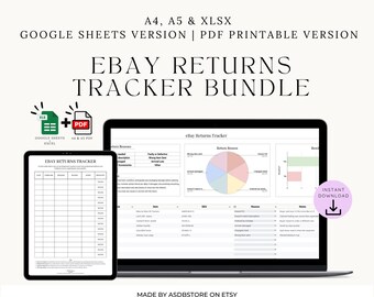 eBay Returns Tracker Bundle: Refund Log, A4/A5 Printable PDF + Google Sheets Digital Download
