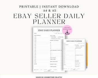 eBay Seller Daily Planner: A4/A5 Printable PDF Template