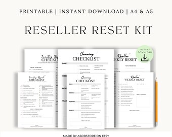 Reseller Reset Kit | Cleaning, Refresh & Weekly Checklist Bundle (PDF Download A4/A5)