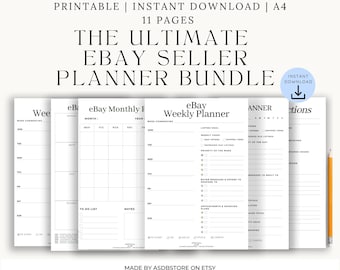 eBay Seller Planner Bundle: Daily, Weekly, Monthly (A4 Printable PDF)