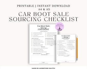 Lista di controllo per l'approvvigionamento nel bagagliaio dell'auto / Stampabile per rivenditori (A4/A5) (Scarica PDF)