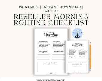 Elenco di controllo della routine mattutina del rivenditore / Elenco delle cose da fare giornaliere stampabile (download digitale)