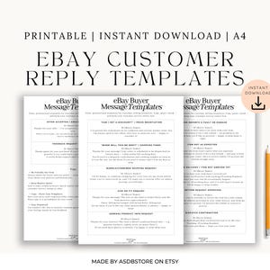 eBay Seller Message Templates: Printable Customer Service Reply Sheet (A4 Digital Download)