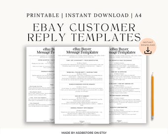 eBay Seller Message Templates: Printable Customer Service Reply Sheet (A4 Digital Download)