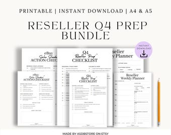 Q4 Reseller Planning Pack | Holiday Season Checklist Bundle (PDF Download A4/A5)