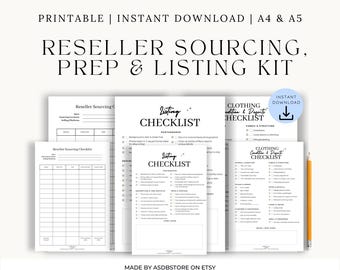 Sourcing, Prep + Listing Kit for Resellers | Thrift to List Workflow (Printable PDF A4/A5)