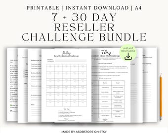 Reseller Challenge Bundle | 7-Day & 30-Day Printable Set: A4 PDF