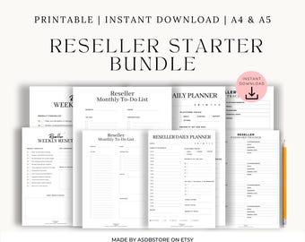 Reseller Starter Planner Bundle | Daily, Weekly, Monthly Tools (PDF Download A4/A5)