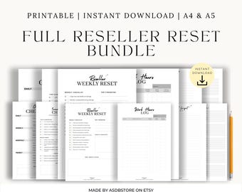 Full Reseller Reset & Productivity Pack | 6-in-1 Printable Toolkit (Printable A4 + A5 PDFs)