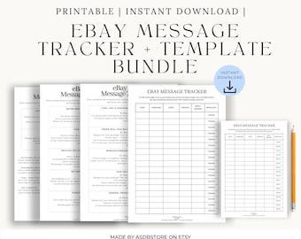 eBay Customer Service Bundle: Message Tracker & Reply Templates (Printable PDF A4/A5 Tools for Resellers)