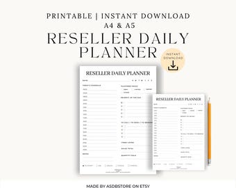 Planificador diario para revendedores: eBay, Etsy, Depop (PDF imprimible)