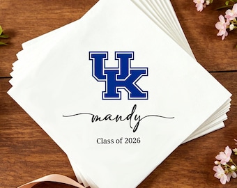Tovaglioli personalizzati con logo universitario, tovaglioli per la laurea, tovaglioli da cocktail personalizzati con nome per la classe del 2026, ideali per la festa di laurea.