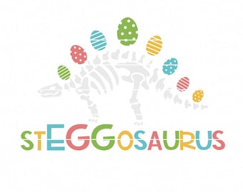 StEGGosaurus Dinosaure Oeuf de Pâques Stegosaurus Téléchargement numérique Svg/Png/Jpeg/DXF