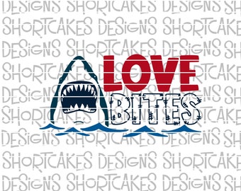 Love Bites Shark Valentine's Day Digital Download Svg/Png/Jpeg/DXF