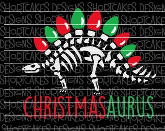 Christmasaurus Christmas Dinosaur Stegosaurus Digital Download Svg/Png/Jpeg/DXF