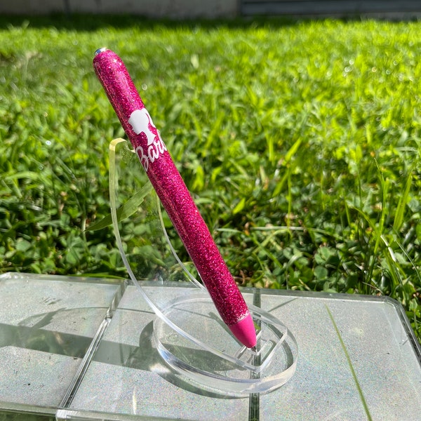 Barbie Silhouette Glitter Epoxy Pen