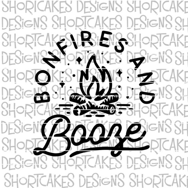 Bonfires and Booze Camping Outdoors Campfire Digital Download SVG/PNG/JPG/Dxf