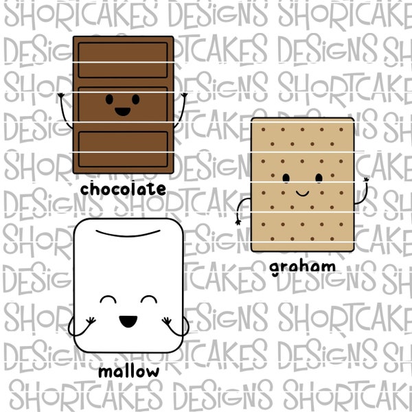 S'mores Bundle - Chocolate, Graham, MallowDigital Download SVG/PNG/JPG/Dxf