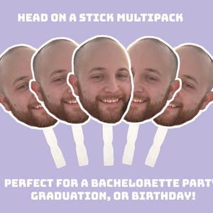 Face on a stick, head on a stick, bachelorette heads, face cutout, groom heads, grooms face, custom face cutout, bridal party props