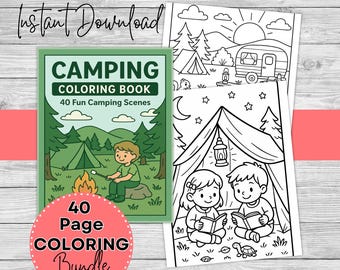 40-Seiten Digitaler Download Camping Malbuch
