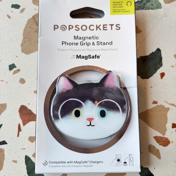 Handmade Kitten Tuxedo Cat Grip: Phone Stand & Stylish Accessory For Kindle
