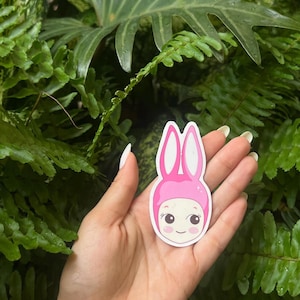 Pink Bunny Sonny Angel Kewpie Sticker: Waterproof Vinyl Die-Cut