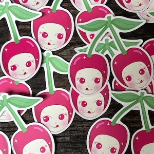 Cherry Baby Sonny Angel Kewpie Sticker - Waterproof Vinyl Matte Die-Cut