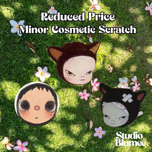 Handmade Yoshitomo Nara Inspired Cat Phone Grip – Magnetic Stand Accessory (Minor Scratch)