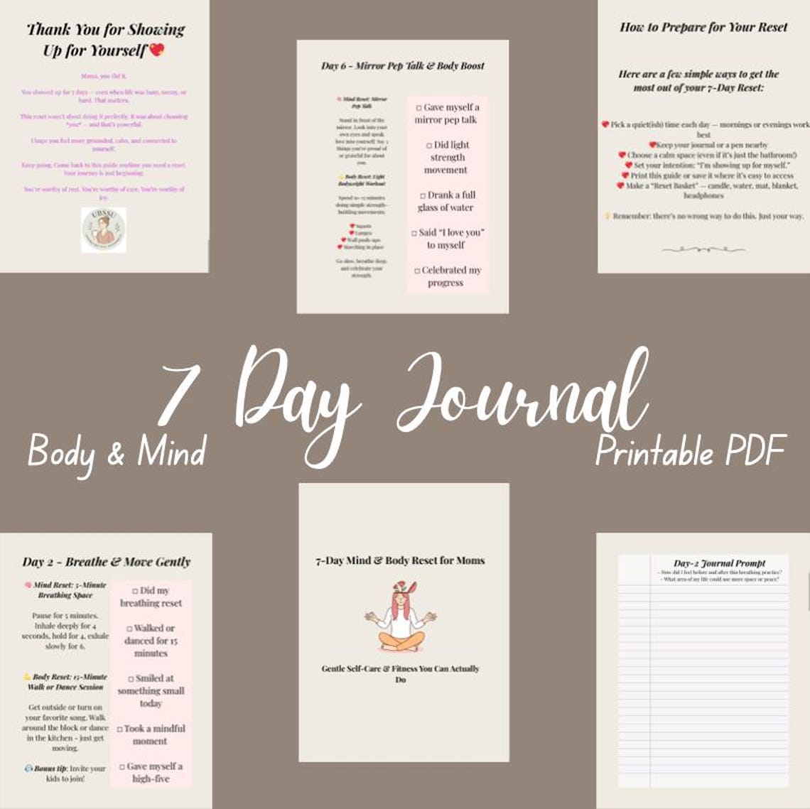 7-day Mind & Body Reset Journal for Moms – Self-care PDF - Etsy