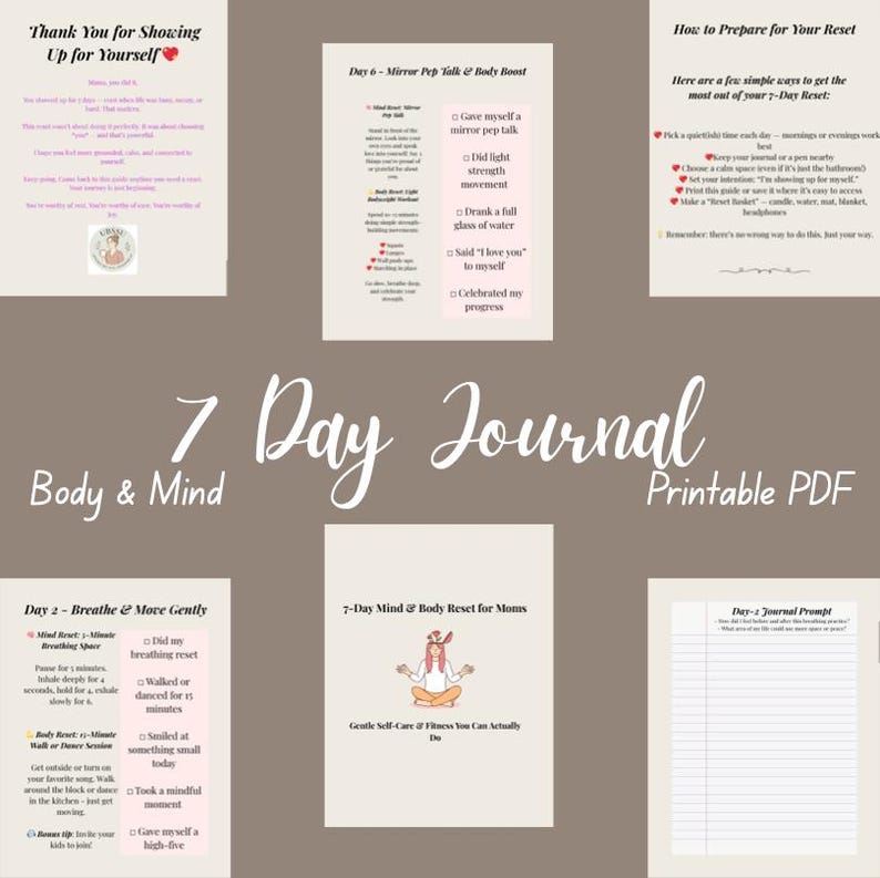 7-day Mind & Body Reset Journal for Moms – Self-care PDF - Etsy