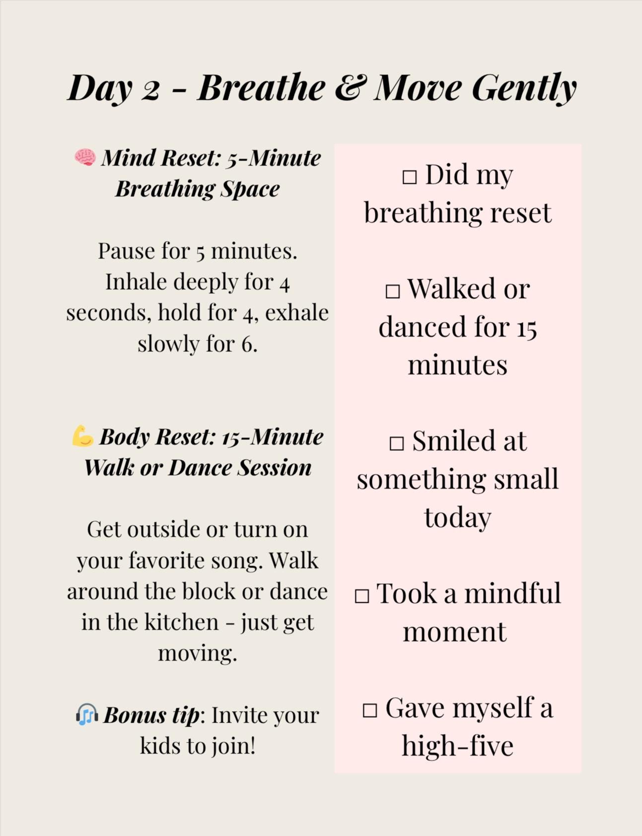 7-day Mind & Body Reset Journal for Moms – Self-care PDF - Etsy