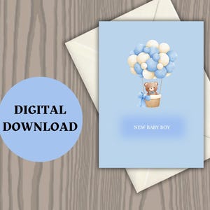 Baby Boy Arrival Greeting Card, baby shower, gender reveal