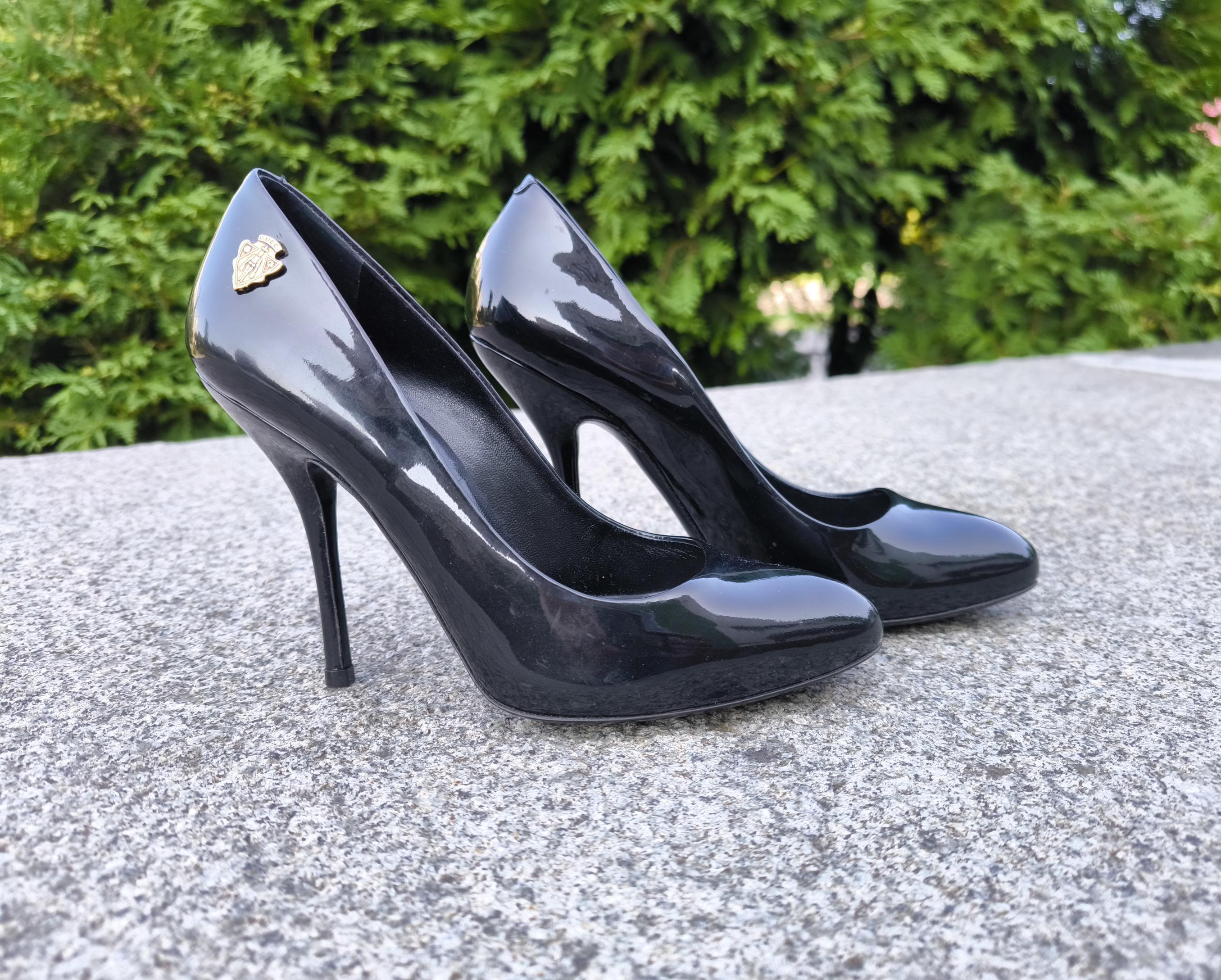 GUCCI Black Patent Leather Women Shoes Heels EUR 36 | US 6 - Etsy