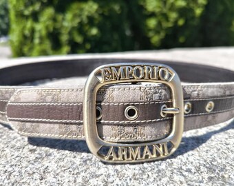 Vintage Armani Jeans Belt, Chocolate Brown Leather Belt for  display picture 2