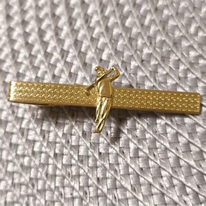 Vintage Rare Stratton Gold Plated Novelty Golf Tie Clip