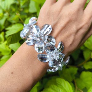 VTG Butler and Wilson Silver Crystal Statement Flower bracelet