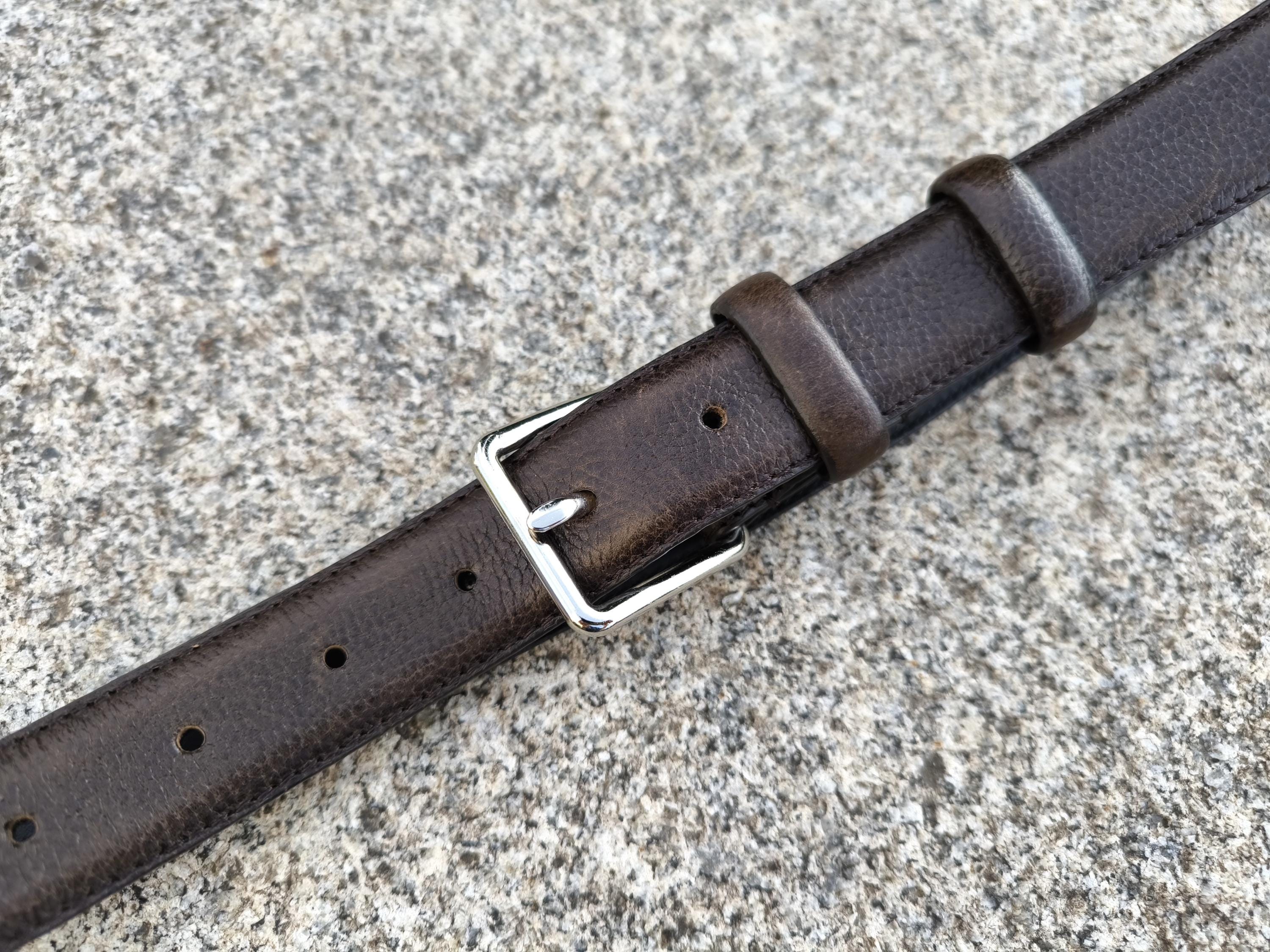 COMME Des GARCONS Minimal Brown Leather Belt Unisex 78-100 Cm 31